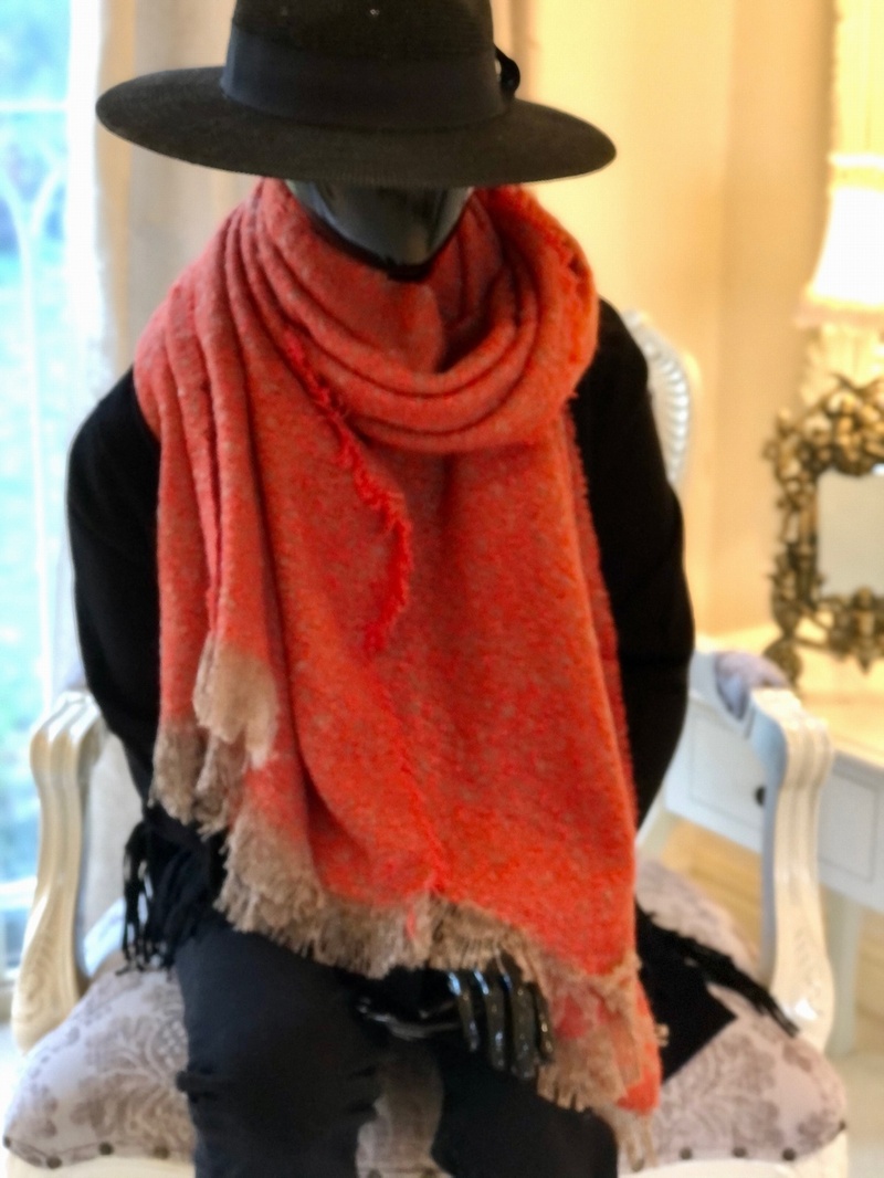 Fleck Plain Scarf Burnt Orange