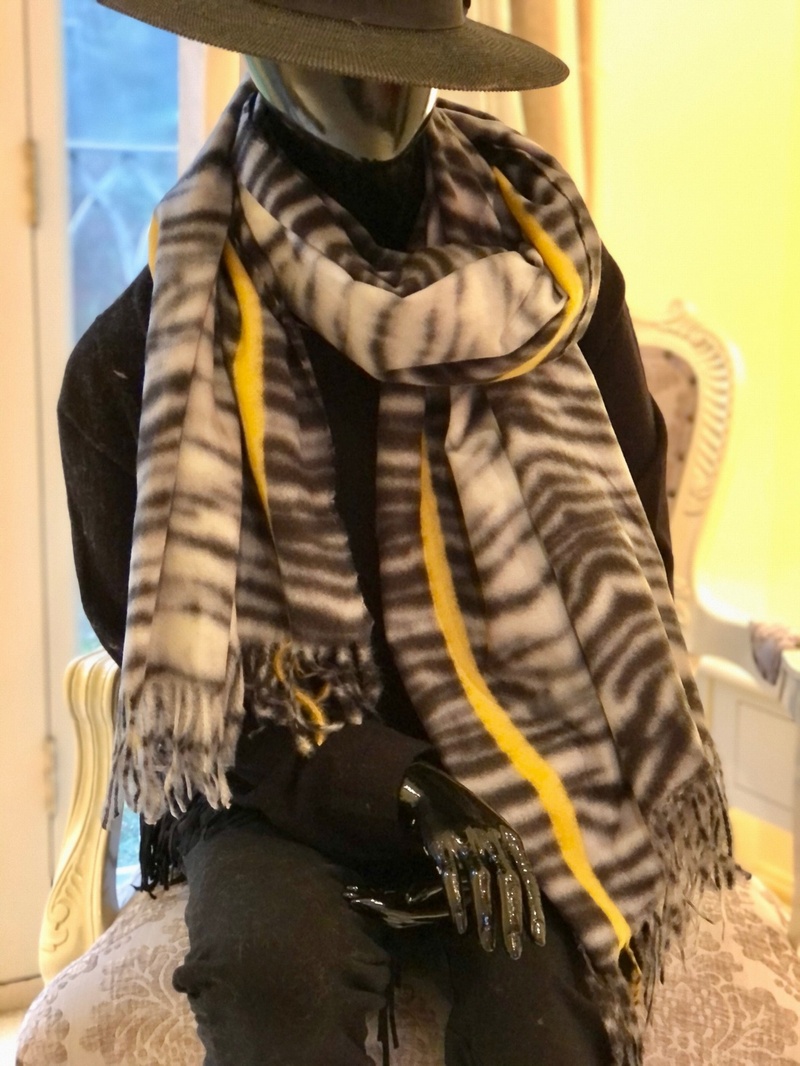 Zebra  Stripe Scarf Grey