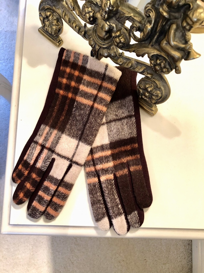 Spandex Gloves Check Orange