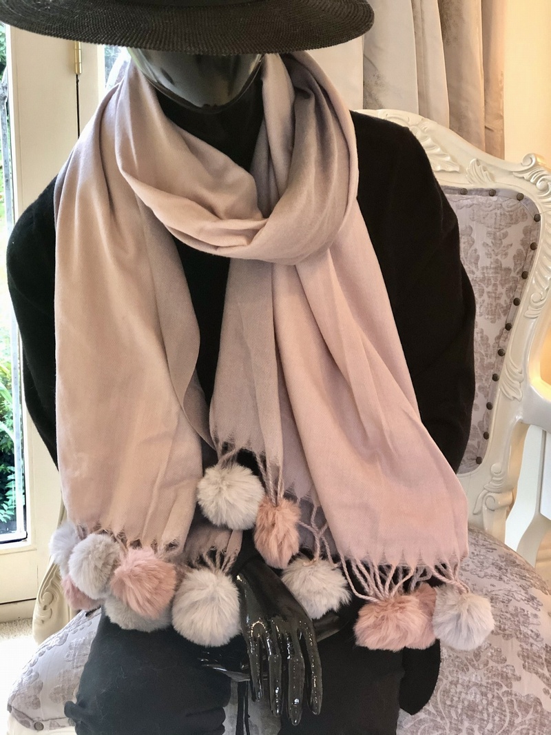Super Soft Pom Pom Scarf Pinks