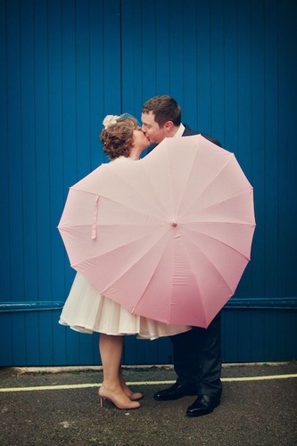 Love heart umbrellas pale pink