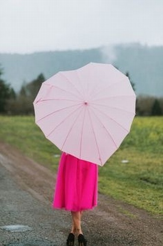 Love heart umbrellas pale pink
