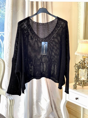 New Season Designer Inspired Layering Knit Black
