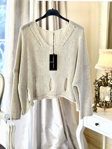 New Season Designer Inspired Layering Knit Stone