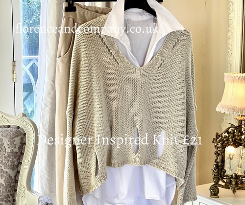 New Season Designer Inspired Layering Knit Stone