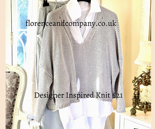 New Season Designer Inspired Layering Knit Dove Grey
