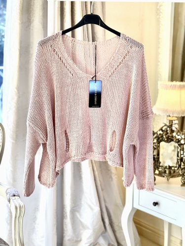 New Season Designer Inspired Layering Knit Baby Pink