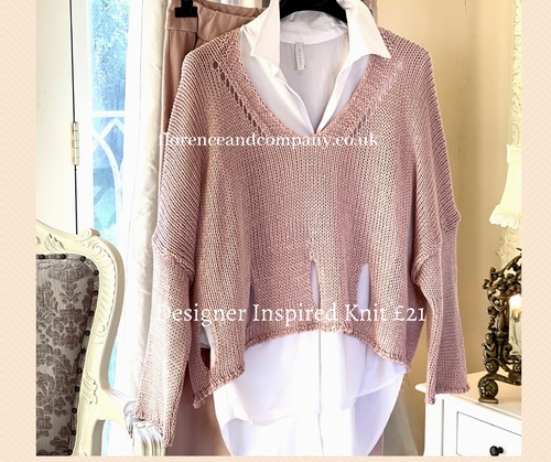 New Season Designer Inspired Layering Knit Baby Pink