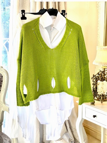 New Season Designer Inspired Layering Knit Lime