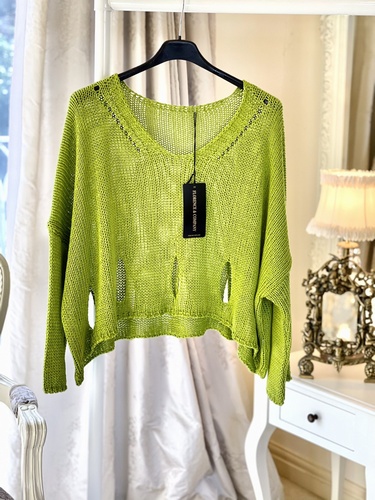 New Season Designer Inspired Layering Knit Lime