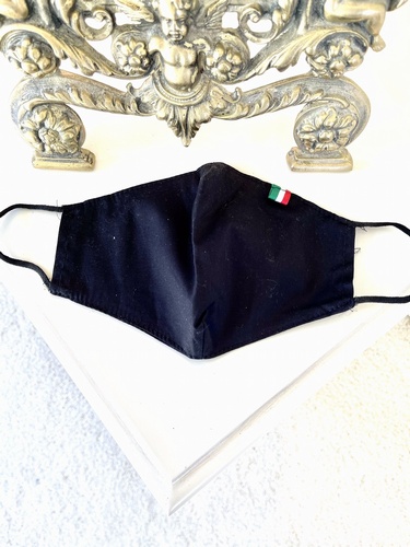 Face Mask Black Italian Flag Design