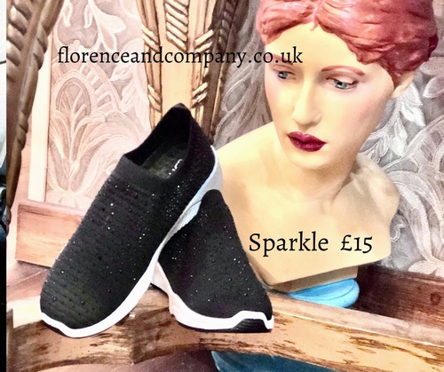 Designer Inspired sparkle Trainer Black