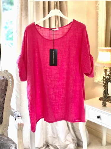 Cheesecloth T Shirt Cerise