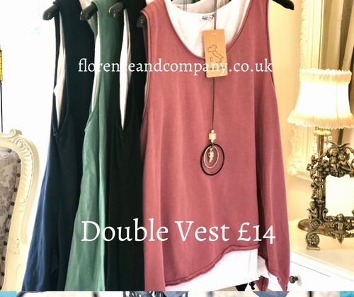 Double Necklace Vest Black