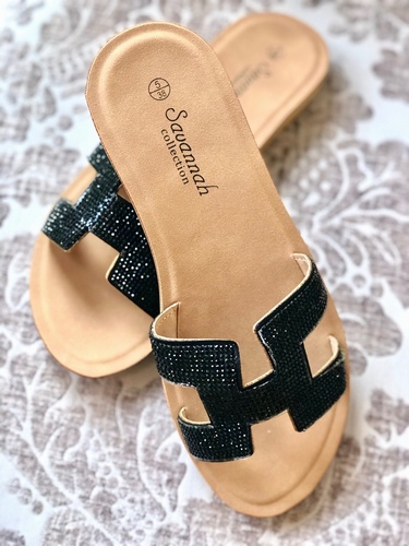 Savannah Diamanté Sandal Black
