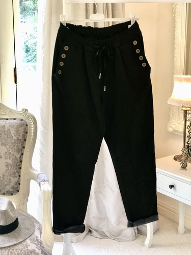 Button Magic Trouser Black