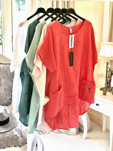 Two Pocket Design Tunic Pink