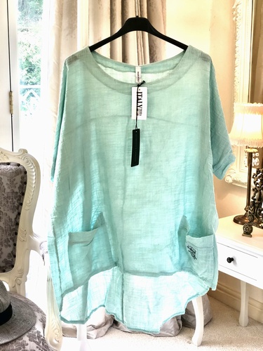 Two Pocket Design Tunic Mint