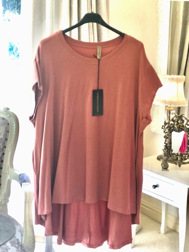 Flared Design Tunic Pocket Top Salmon