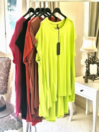 Flared Design Tunic Pocket Top Lime