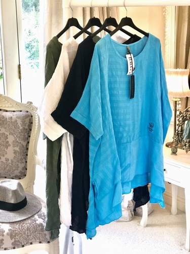 Tail Sides Asymmetrical Design Top Turquoise