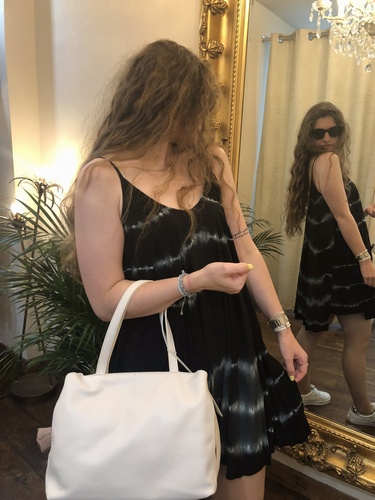 Tye Dye Strap Dress Black