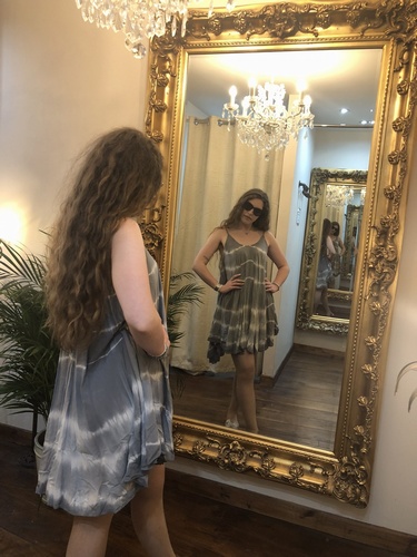 Tye Dye Strap Dress Grey