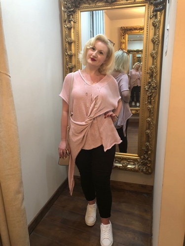 Designer inspired Twist  Front knit Pink