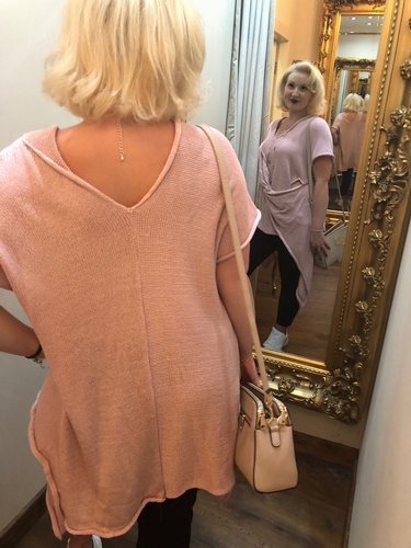Designer inspired Twist  Front knit Pink