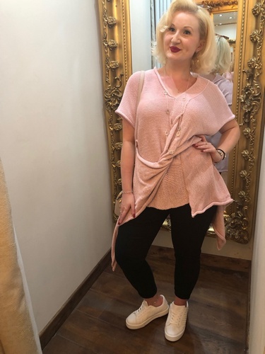 Designer inspired Twist  Front knit Pink