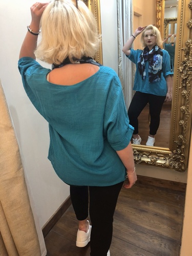 Cheesecloth Teeshirt Turquoise