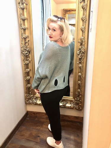 Designer Inspired Asymmetrical Lawyering Knit Tiffany