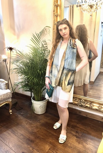 Silk Shift Dress Cream