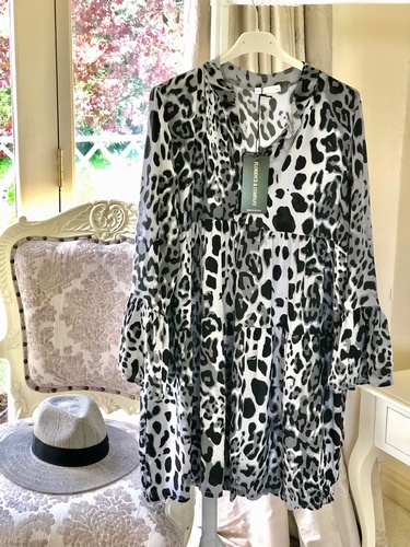 leopard print Tunic Grey