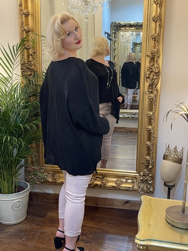 Designer Inspired Asymmetrical Knit Black