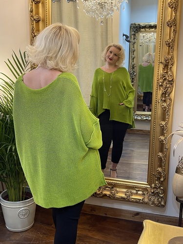 Designer Inspired Asymmetrical Knit Lime
