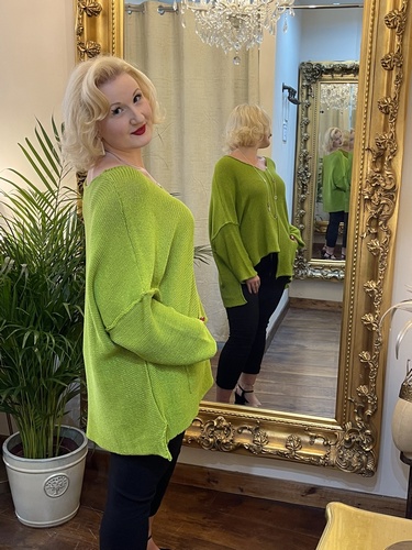 Designer Inspired Asymmetrical Knit Lime