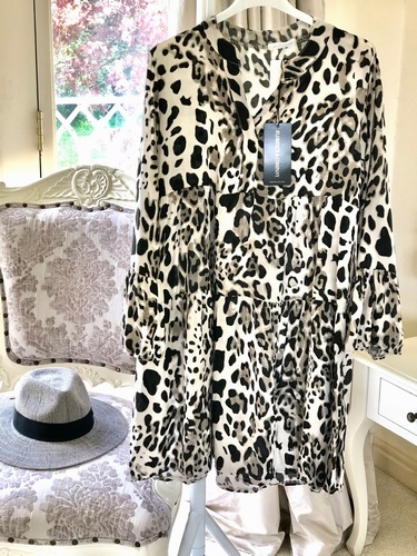leopard print Tunic Stone