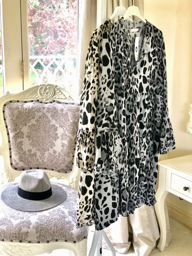 leopard print Tunic Stone