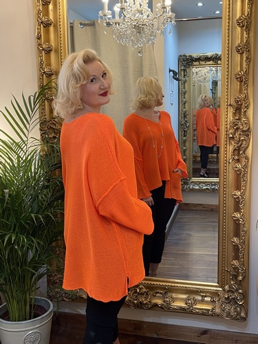 Designer Inspired Asymmetrical Knit Orange