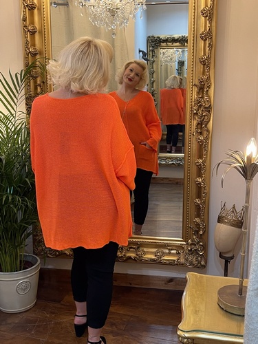 Designer Inspired Asymmetrical Knit Orange