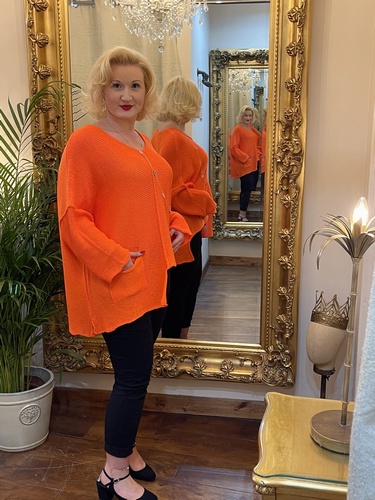 Designer Inspired Asymmetrical Knit Orange