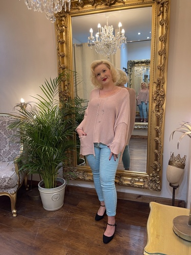 Designer Inspired Asymmetrical Knit Pink