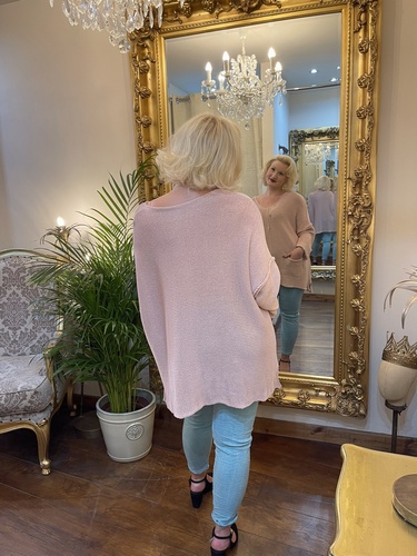 Designer Inspired Asymmetrical Knit Pink