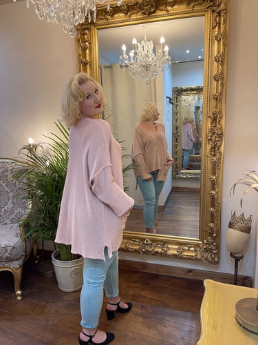 Designer Inspired Asymmetrical Knit Pink