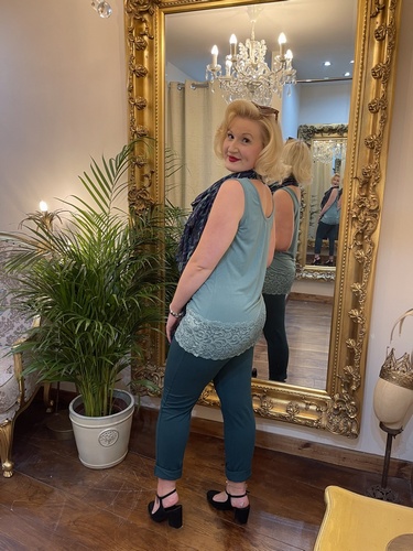 Designer Inspired Deep Lace Layering Vest Tiffany
