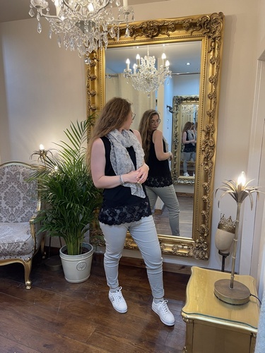 Designer Inspired Deep Lace Layering Vest Navy