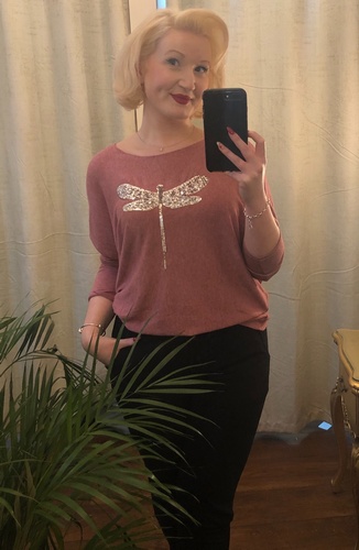 Dragonfly Top Dark Pink