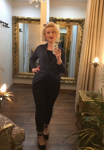 Wrap Vest Top Navy
