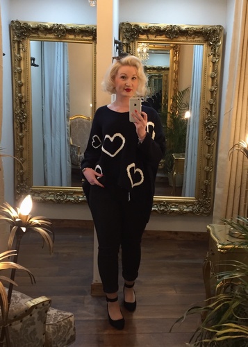 Heart jumper navy
